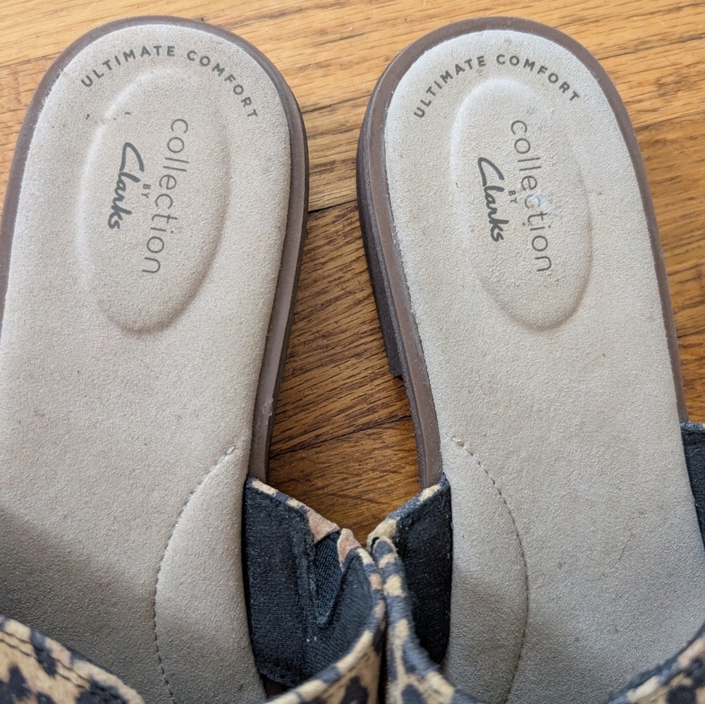 Collection By Clarks Leopard Print Slide Sandals - image 6